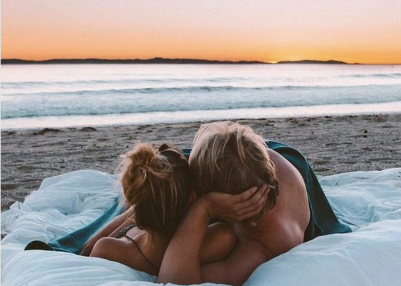 Beautiful female kiss