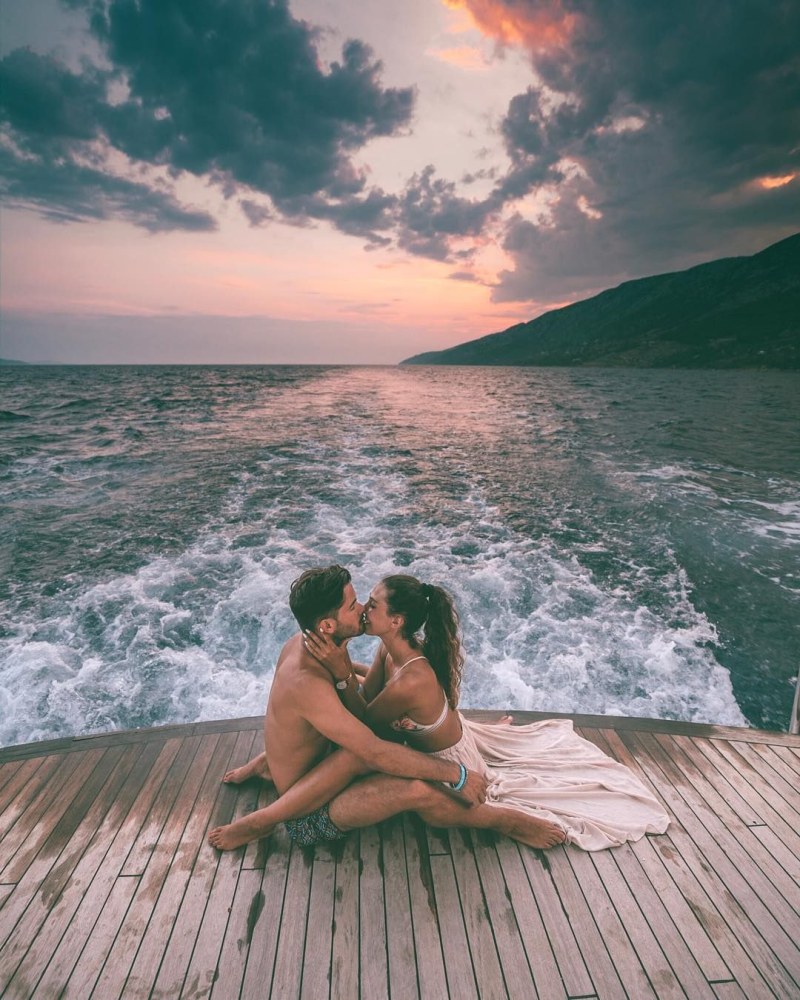 A guy with a girl on the beach