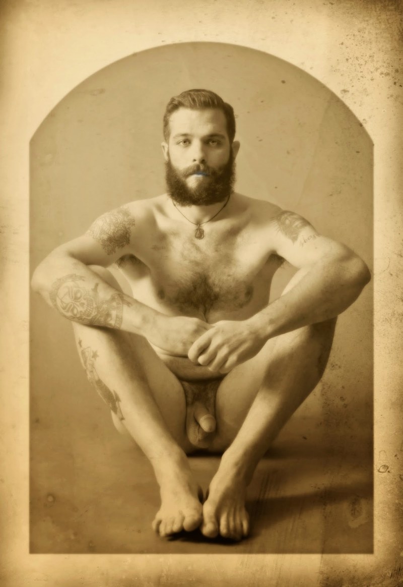 Naked guys young men retro