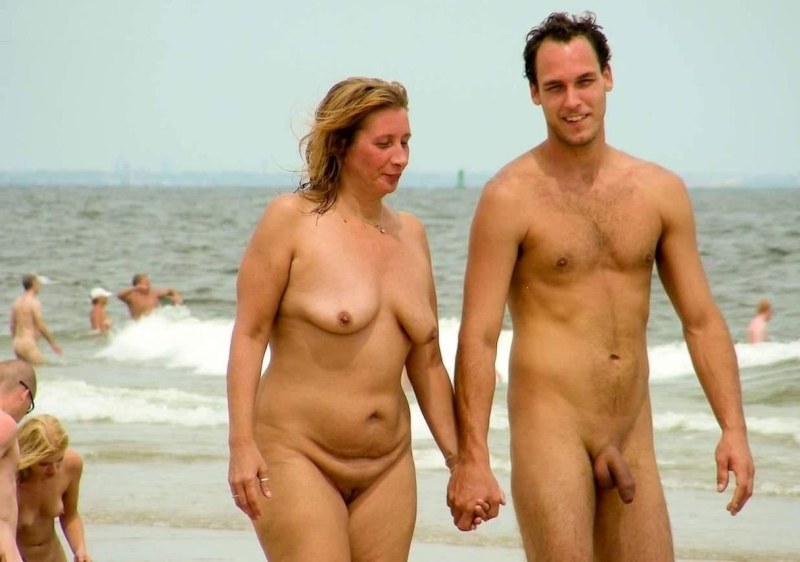 Nudists have fun