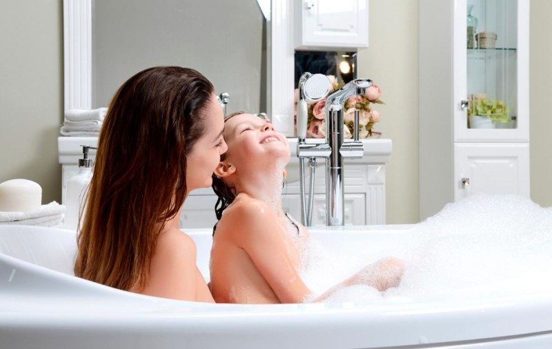 Girl near the mirror