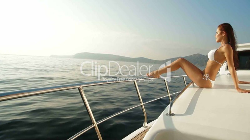 Beautiful girls on a yacht