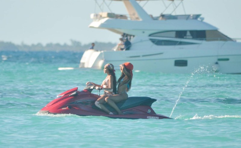 Beautiful girls on a yacht