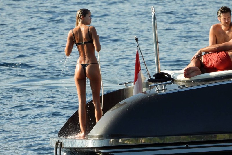 A rich girl on a yacht