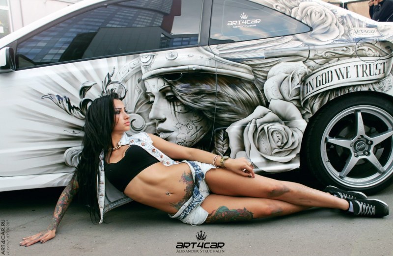 Tattoos car and girl