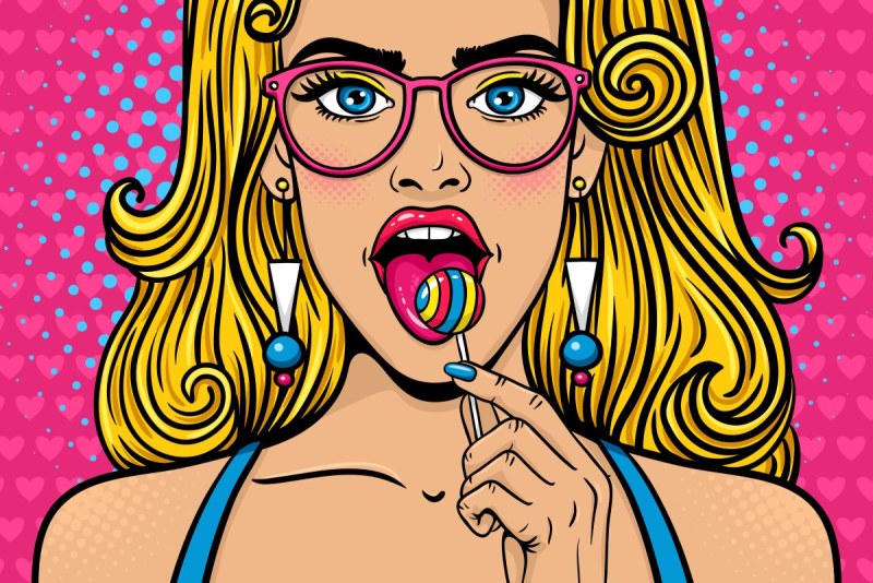 Pop art blonde naked