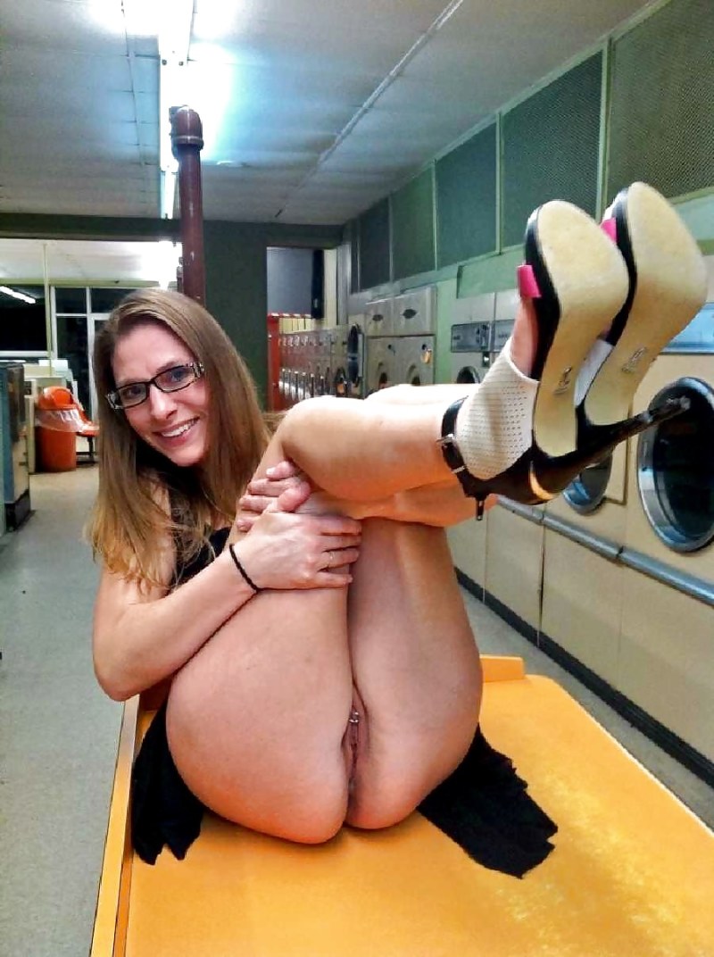 Without panties in the car