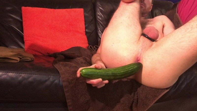 Cucumber stuck in anal