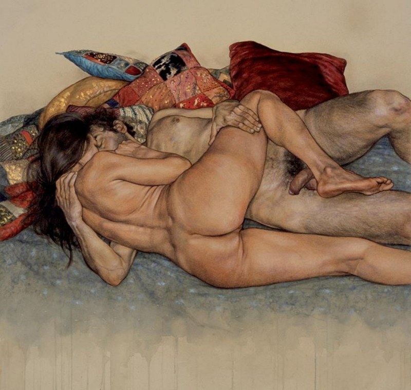 Tits painted with a pencil