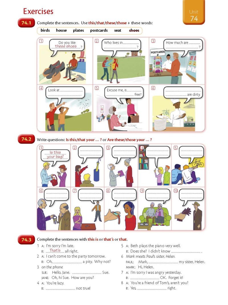 Complete the Sentences use this that rase