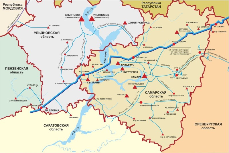 Gas pipelines scheme Gazprom Transgaz St. Petersburg
