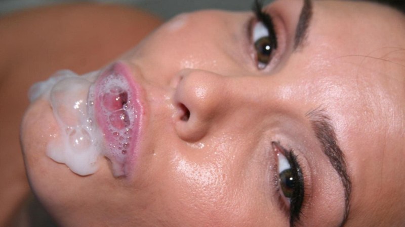 Face in saliva bubbles xxx