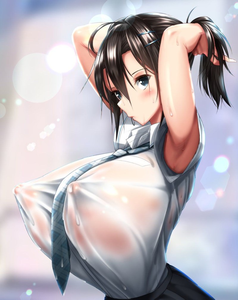Breasts through wet clothes