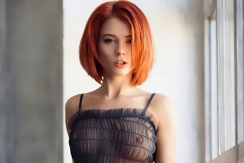 Lesbian with multi -colored hair