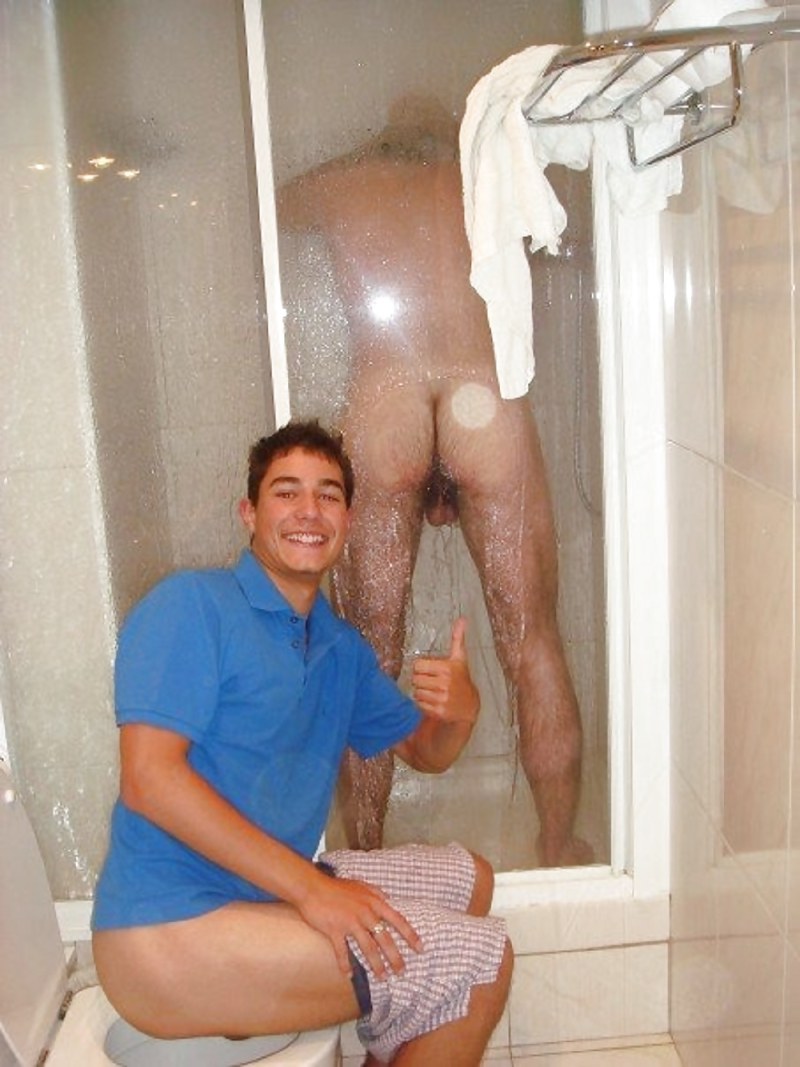 Naked 18 year old guy in the bathroom