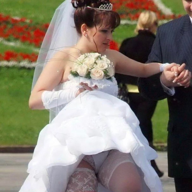 The bride has a dress