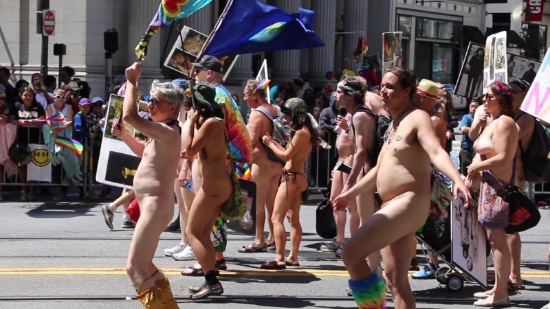 Parade of naked beautiful women