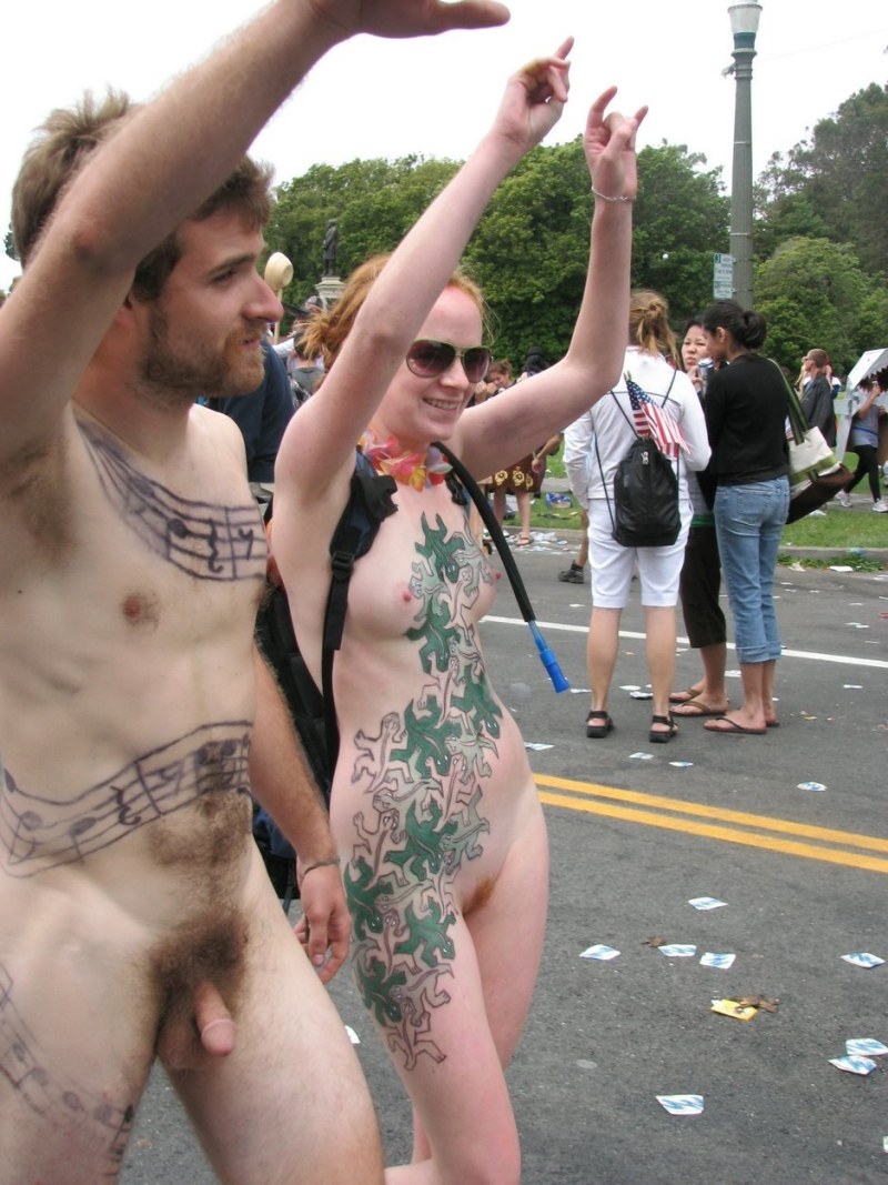 Naked women at the festival