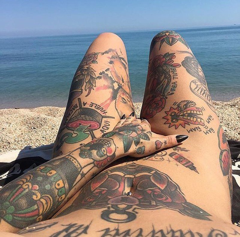 Tattooed on the beach