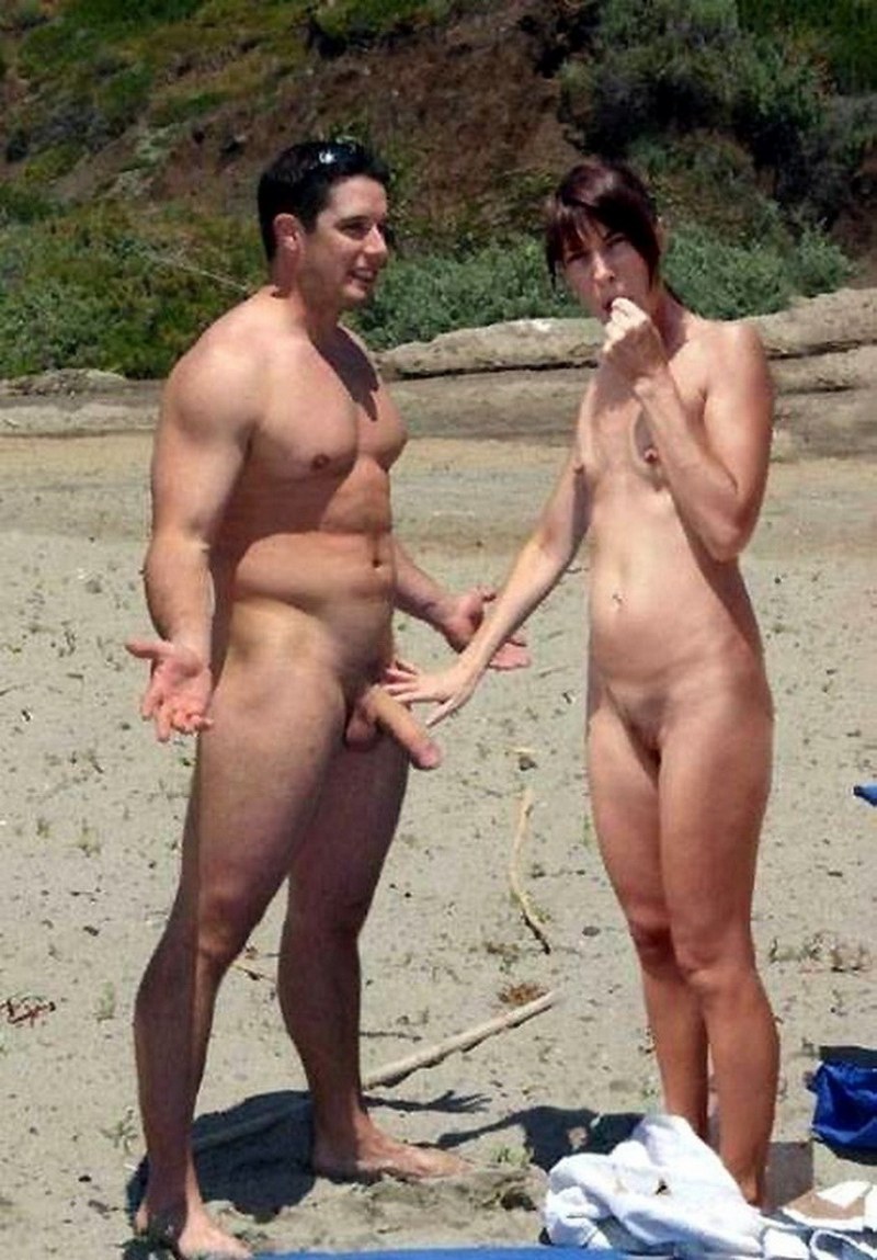 Erection on a nudist beach