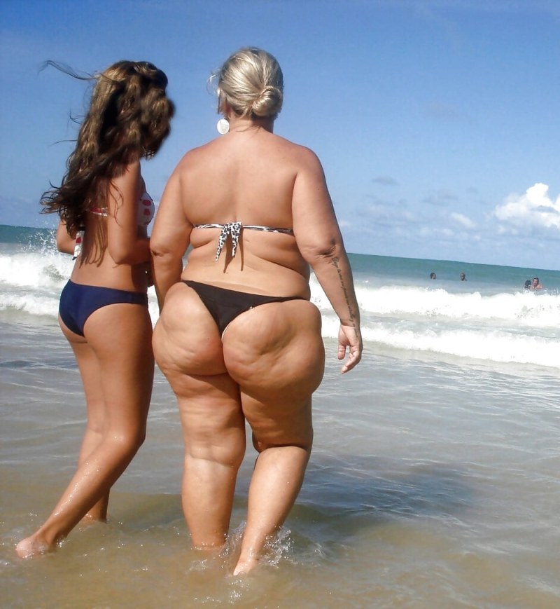 Juicy old women on the beach