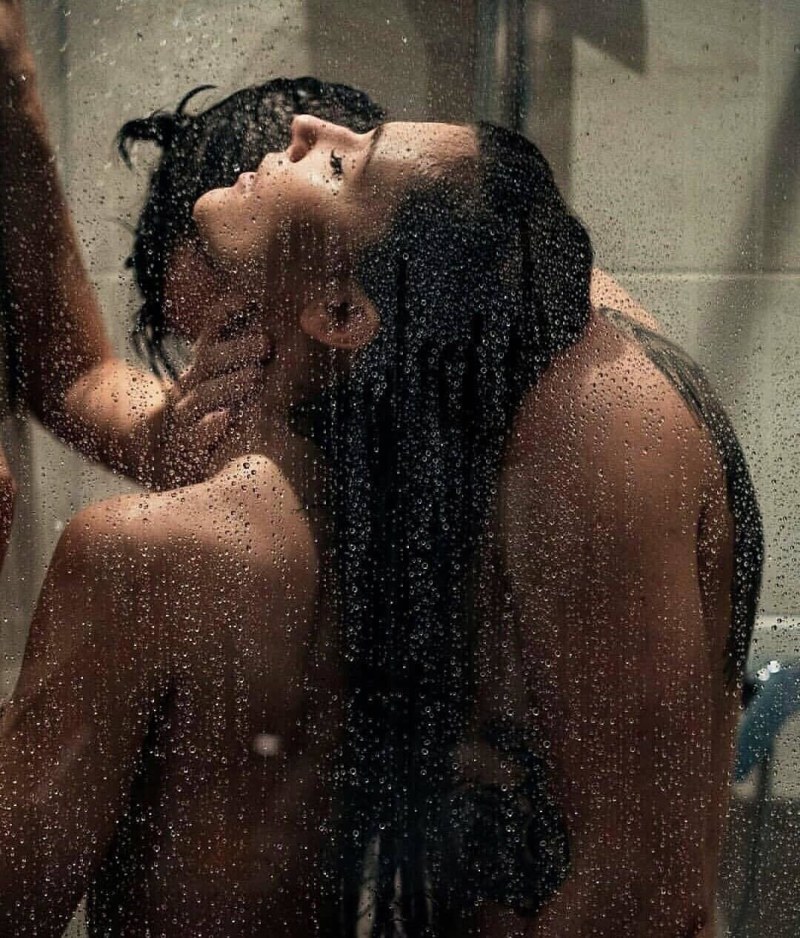 Man and woman in the shower