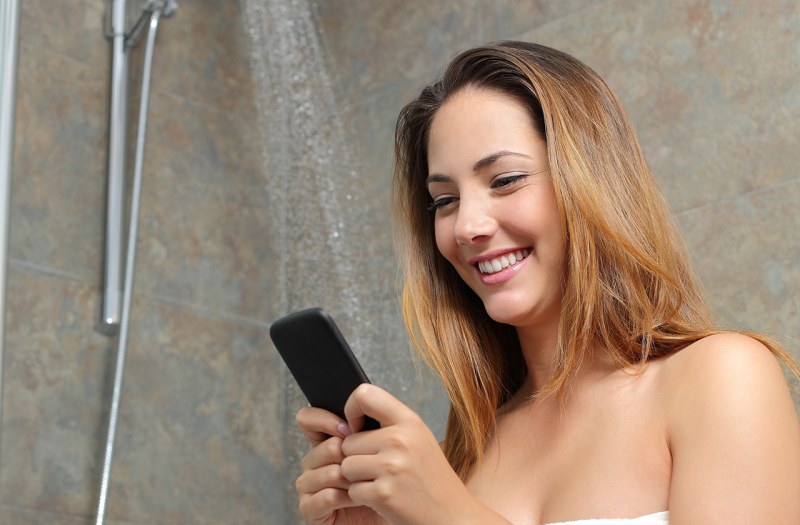 Blonde with a phone