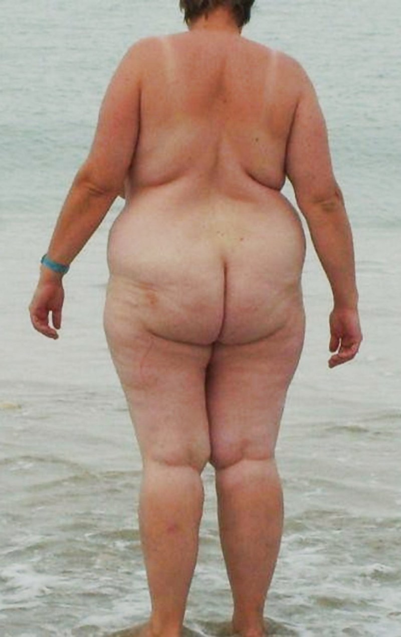 Cellulite naked on the beach