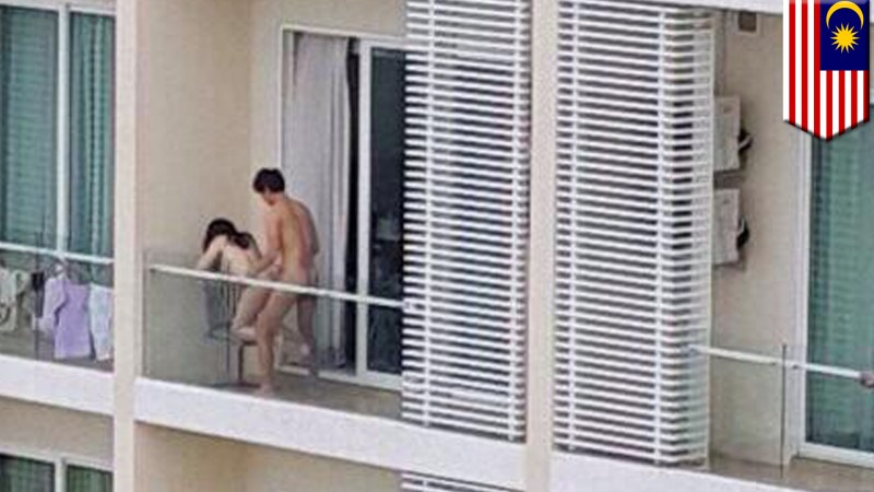Naked pair balcony photo selection