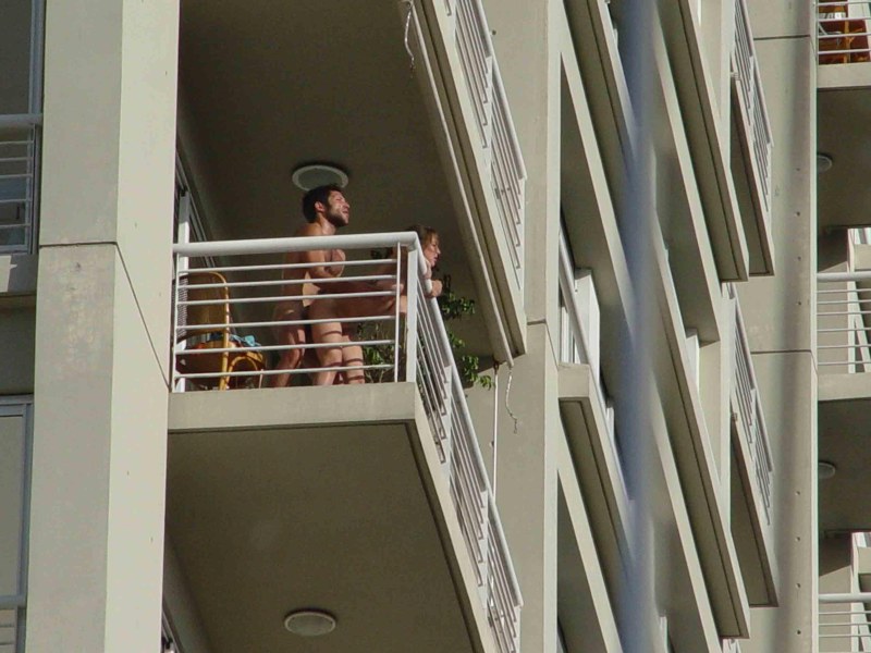 Negro on the balcony