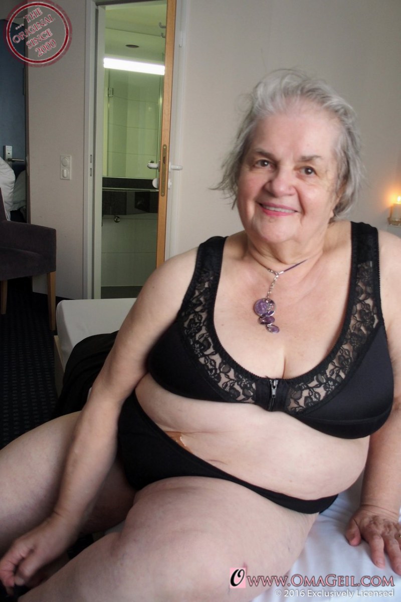 Elderly old women in underwear