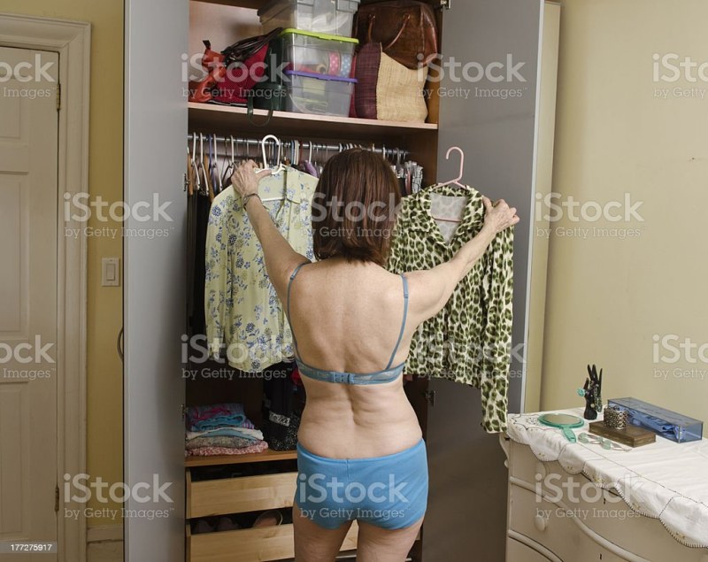 Wife in the wardrobe naked