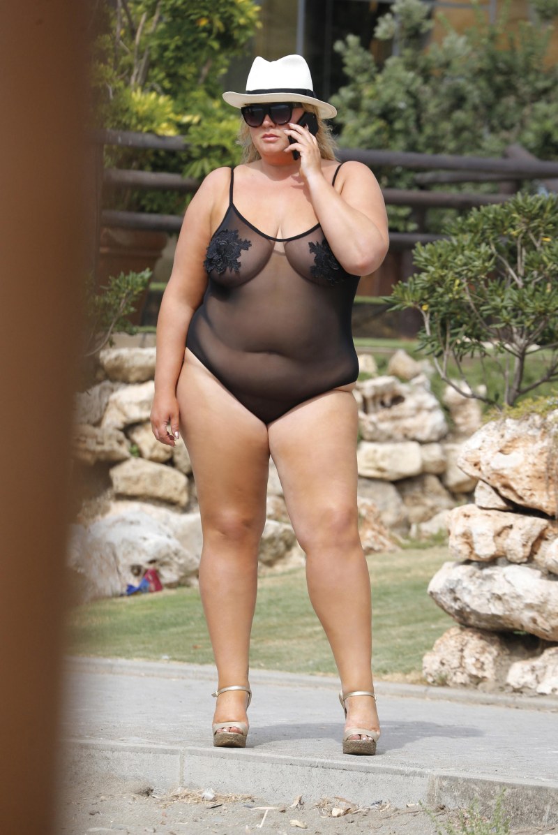 Big breasts of the old woman