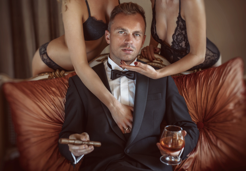 A rich man with girls