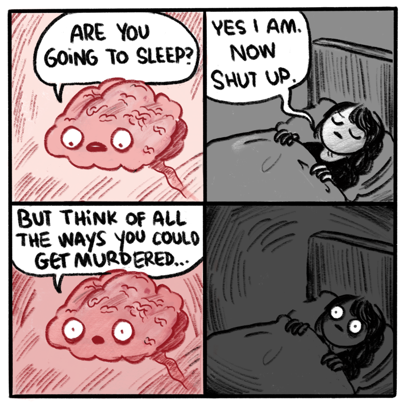 Blonde sleeps in bed