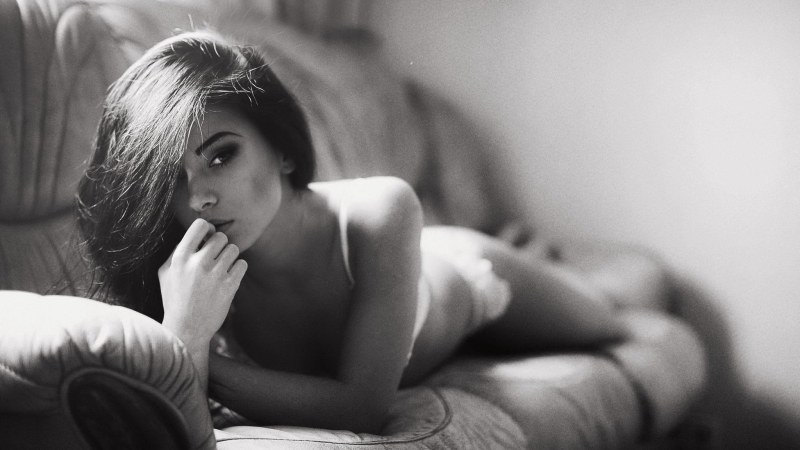 Girl sleeps on a guy