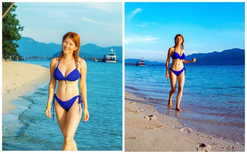 Naked woman with a gun