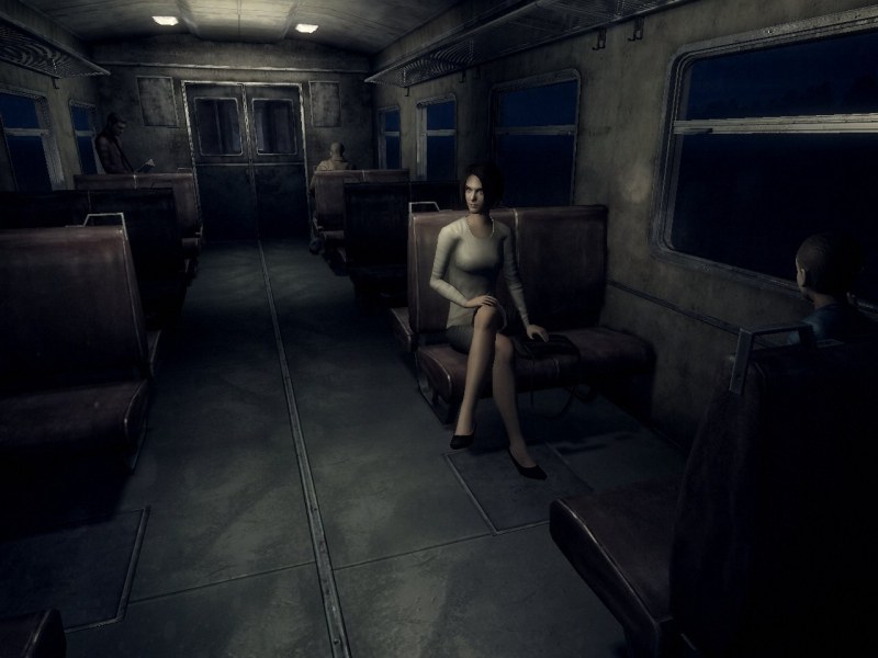 Girl with a bag at a bus stop