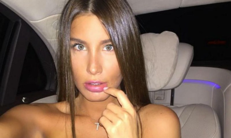 Katie Topuria in the style of nude