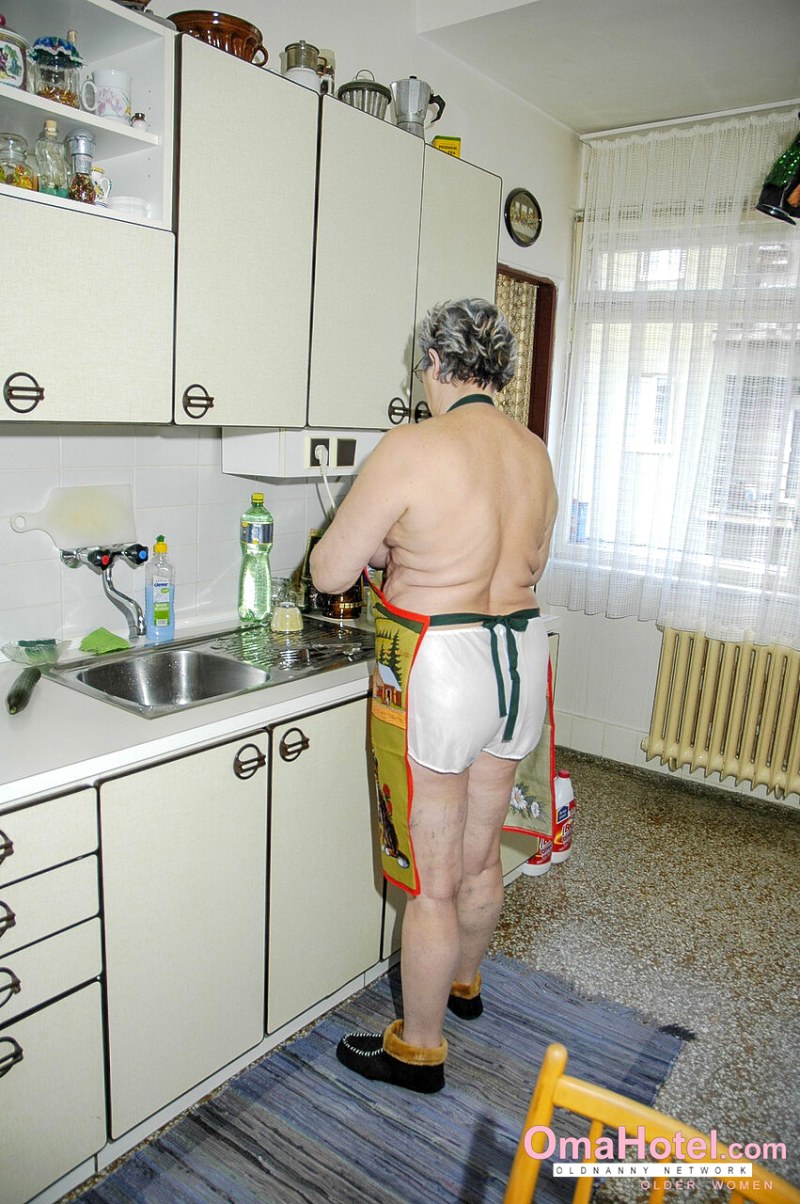 Older women in transparent underpants