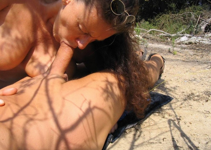 Licking on the beach amateur