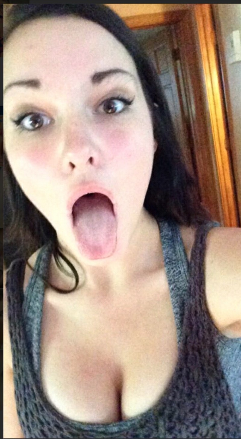 Open mouth of a girl amateur