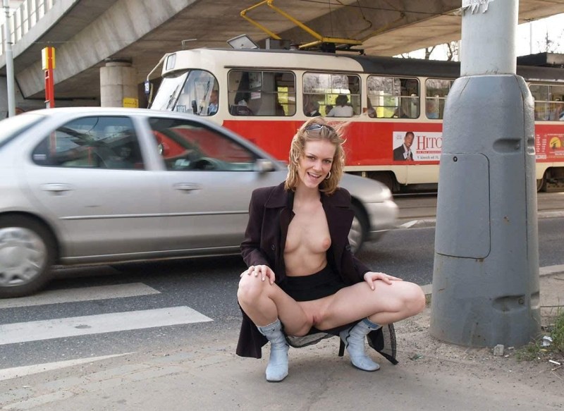 Girls without panties in public places