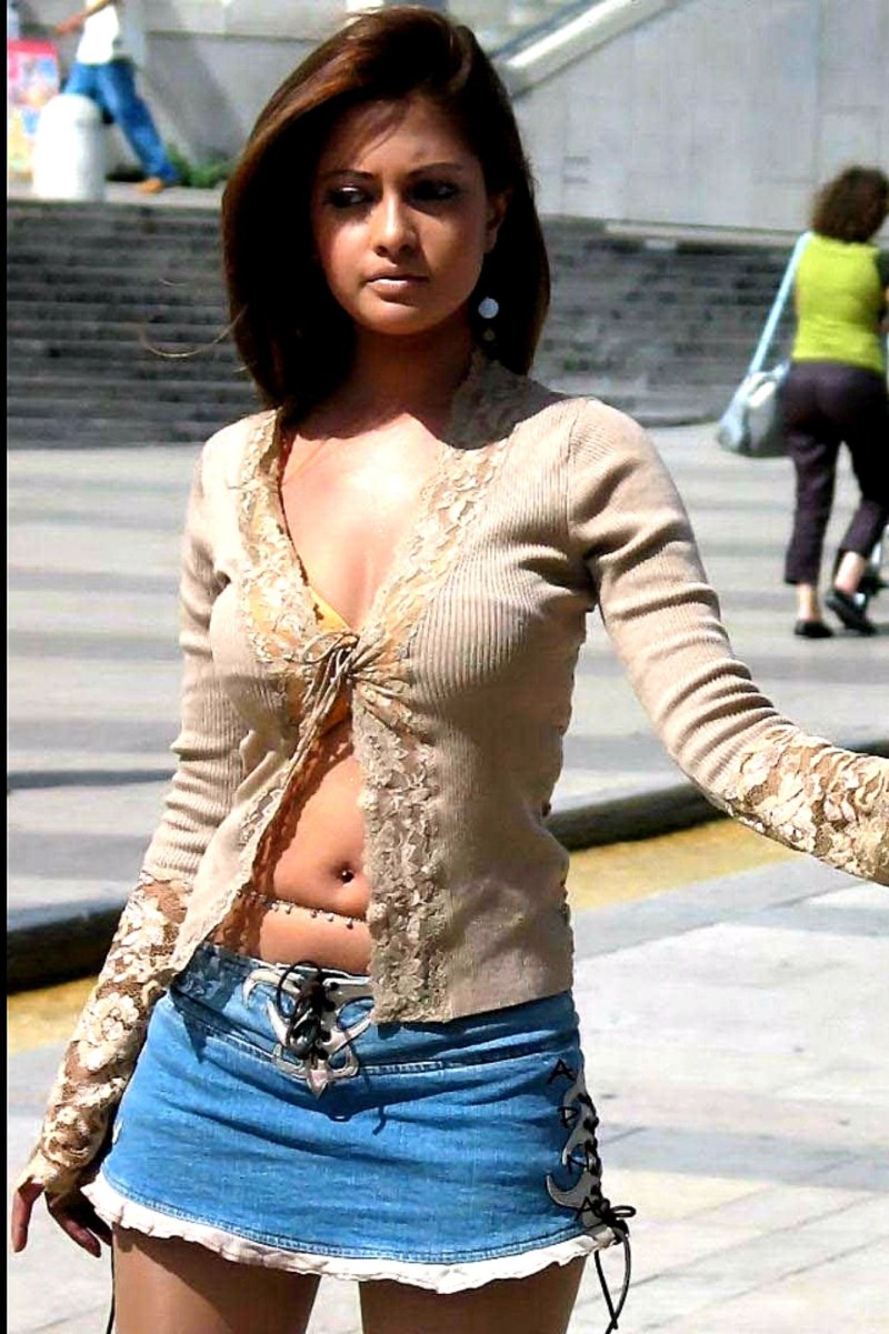 Riya Sen in a skirt