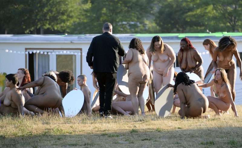 Protesting naked women