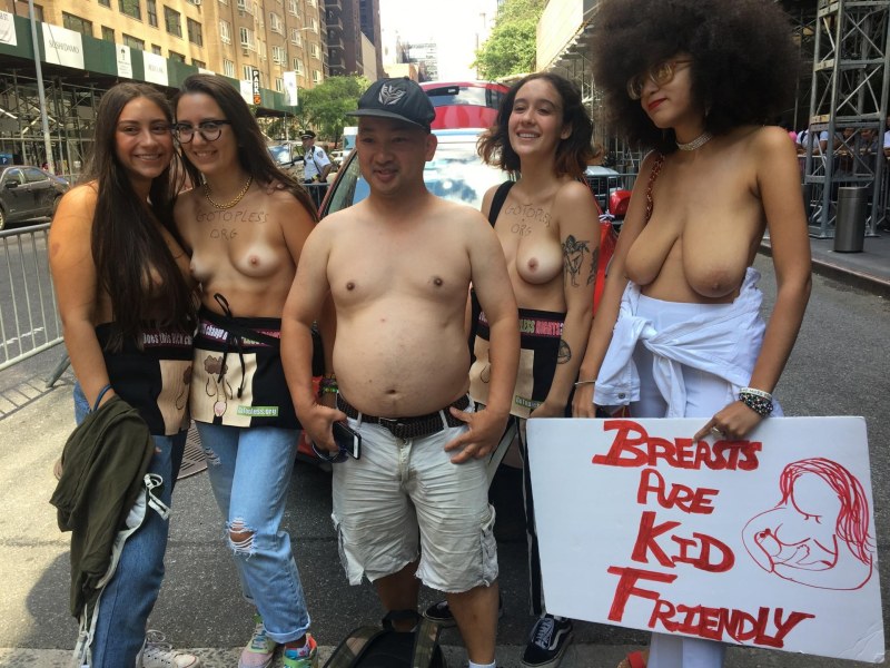 Protesting naked women