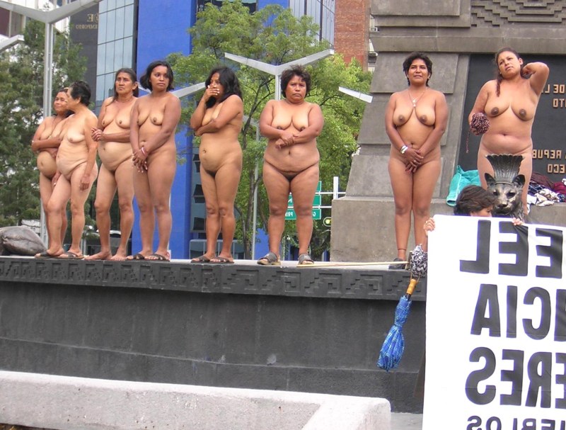 Rebellion against women's violence naked women