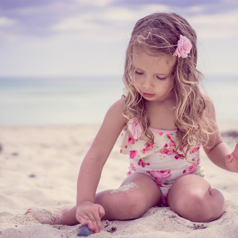 Little girls on the beach