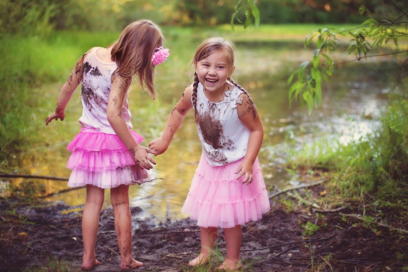 Girl in a dirty dress