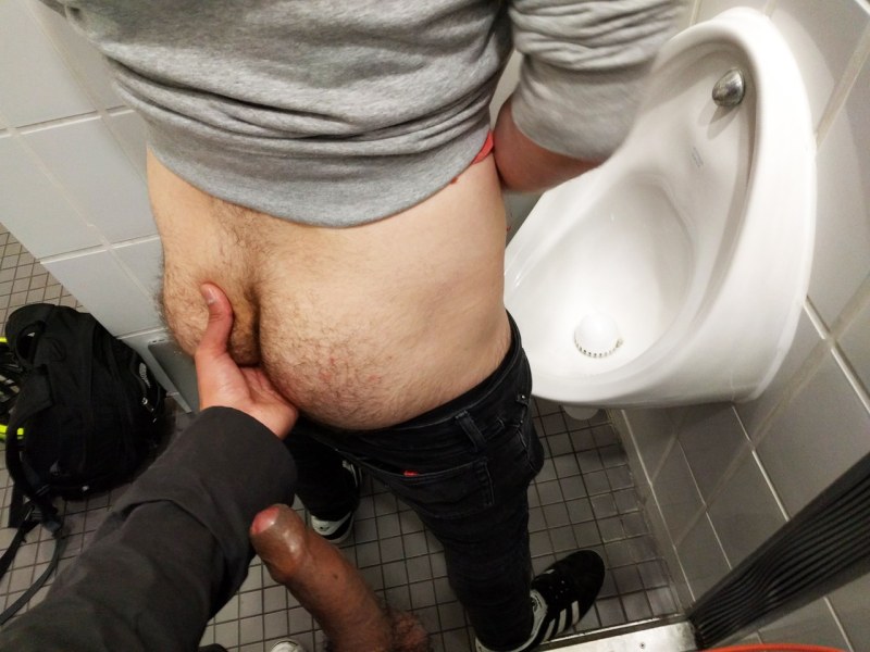 Pissing in men's toilet